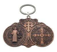 Luxylei St Benedict Medals, Metal Saint Benedict Pendant, Christmas Vintage Cross Medal for Door Wall Desk Display, Catholic Protection Art Decor