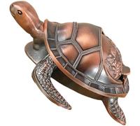 Luxylei Vintage Turtle Windproof Ashtray with Lid Portable Cigarette Odor Ashtray Holder for Outdoor Indoor Smokers Metal Desktop Decor
