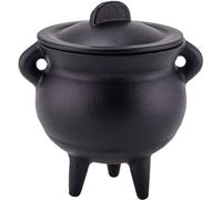 Luxylei Witches Cast Iron Cauldron with Lid-mini Cast Iron Cauldron for Cooking, Candle Holder Rituals & Decoration, Ideal for Incense Burning, Smudging