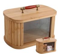 Luxylei Wood Bread Box Bread Bin Bread Storage Container Multipurpose Keeper Retro Gift Box Food Container for Kitchen Countertop Bakery Pantry