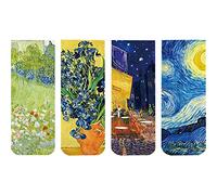 Luxylei World Famous Paintings Magnet Bookmark 4pcs Retro Van Gogh Starry Sky Book Mark for School Office Stationery Supplies