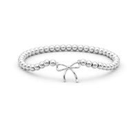 LUXYSODE Beaded Bracelets for Women Cute Dainty Stretch Charm Bracelet with Ball Beads Dainty Stackable Cross Heart Bow Wave Jewelry Gifts Trendy Handmade Jewelry Gift for Her (Bow Bracelet)