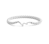 LUXYSODE Beaded Bracelets for Women Cute Dainty Stretch Charm Bracelet with Ball Beads Dainty Stackable Cross Heart Bow Wave Jewelry Gifts Trendy Handmade Jewelry Gift for Her (Wave Bracelet)