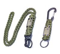 LUYADIN Paracord Lanyard Keychain with USA Flag,Parachute Rope Necklace Keychains for Outdoor Activities,Keys,Whistle