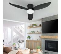 Luyaim 106CM/42 Modern Ceiling Fan with Light & App Remote - Smart Dimmable LED, 6-Speed Reversible DC Motor, Timer Chandelier with Fan for Bedroom/Living/Dining Room-Black