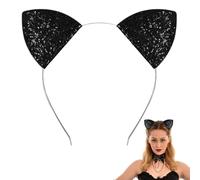 LUYANFX Cat Ears Headband, Cat Costume Women's Headband, Cat Costume Women's Cat Ears Headband and Collar, for Halloween, Carnival, Costume Party, Cosplay (B)
