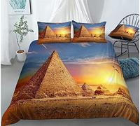 LUYAPOND Bedding Double Bed Set Pyramid Double Duvet Cover, Luxury Soft Microfiber Bedding Set for Kids Teens Adult, 1 Quilt Cover 200x200 cm with Zipper and 2 Pillowcases 50x75 cm