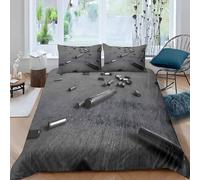 LUYAPOND Bullet Single Duvet Cover Set Weapon Single Bedding Sets, Luxury Soft Microfibre with Zip, Include 1 Quilt Cover 135x200 and 2 Pillowcases 50x75 cm