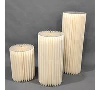 LUYAYW 4 Pcs Foldable Paper Columns Display Pedestals Stands, Folding Paper Pillar Column with Acrylic Lid for Weddings Birthday Party Decorations(Small 3-piece set)