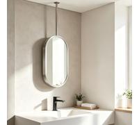 Luyckfrazy Bathroom Vanity Makeup Shaving Mirrors with Ceiling Hanging Rod