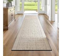 Luyckfrazy Beige Runner Rug for Entrance 150cm 2m 300cm 3.5m 4m 5m 6m Long Narrow Hallway Area Rugs, Non Slip Washable Carpet Runners for Corridor Kitchen Bedroom(60×450cm/2ft×14.8 ft)