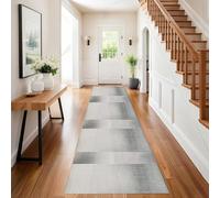 Luyckfrazy Carpet Runner for Hallway 1.5m 2m 2.5m 3m 4m 5m 6m Extra Long Entryway Runner Rug Washable Accent Area Rugs Non-Slip Floor Mat for Kitchen Hall Stairs, Grey(60×450cm/2ft×14.8 ft)