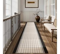 Luyckfrazy Carpet Runner for Hallway Beige Black, 1m 1,5m 2m 250cm 300cm 3,5m 4m 4,5m 5m 5,5m 6m Long Narrow Hall Runner Rugs, Non-Slip Corridor Area Rugs(80×200cm/2.6ft×6.6ft)