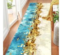 Luyckfrazy Carpet Runner for Hallway, Blue Yellow Gold Soft Low Pile Long Narrow Entrance Runner Rug Bedroom Living Room Kitchen Area Rugs Width 60cm 70cm 80cm (Size : 80×200cm/2.6ft×6.6ft)
