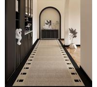 Luyckfrazy Carpet Runners for Hallways 100cm 1.5m 2m 250cm 300cm 4m 5m 6m Long Hall Runner Rug Washable Non Slip Kitchen Mat Brown Corridor Area Rugs(80×450cm/2.6ft×14.8ft)