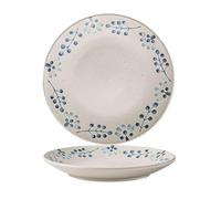 Luyckfrazy Ceramic Salad Plates Blue Floral Flower Ceramic Plates Ceramic Serving Dish Easy Storage for Buffet, Steak, Dessert, Sushi & Appetizers(A)