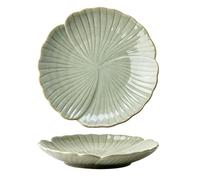 Luyckfrazy Ceramic Serving Plate Embossed Kitchen Salad Plates for Serving Staple Food(White)