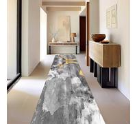 Luyckfrazy Extra Long Runner Rugs for Hallway Grey Gold 1m 2m 2,5m 300cm 3,5m 4m 5m 6m Non Slip Soft Touch Narrow Carpet Runners for Entryway Kitchen, Home Decor Mat(60×500cm/2ft×16.4ft)