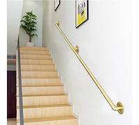 Luyckfrazy Gold Handrail for Stairs - Complete Kit Wrought Iron Wall Mounted Handrails Railings for Indoors Outdoors Steps Bathroom Corridor Support Rod 1m 2m 3m 4m 5m 6m (Size : 10ft/300cm)
