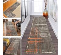 Luyckfrazy Hallway Runner Rug Brown Orange 1.5m 2m 2.5m 3m 3.5m 4m 4.5m 5m 6m Non Slip Backing Long Carpet Runner for Kitchen Living Room Bedside Washable Narrow Area Rugs (Size : 60×250cm/2ft×8.2ft)