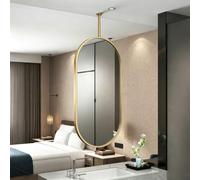 Luyckfrazy HD Vanity Make-up Mirror, Oval Modern Hanging Rod Mirror
