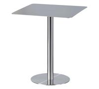 Luyckfrazy Modern Stainless Steel Square Bar Table, Small Space Dining Table Tall High Top Tables, Table 15.75/31.5-Inch Top, 29.13/41.34-Inch Height(70x70x75cm)