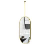 Luyckfrazy Oval Ceiling Hanging Mirror, Bathroom Vanity Makeup Shaving Mirrors with Ceiling Hanging Rod for Cloakroom Washroom and Powder Room(50cmx60cm)