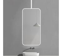 Luyckfrazy Rectangle Ceiling Hanging Mirror, Large Modern Bathroom Mirror for Vanity Makeup Shaving, Wall Mounted Mirrors Floating Suspended Mirror for Living Room Bedroom, White (Size : 40cmx60cm)