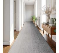 Luyckfrazy Runner Rug, 1m 2m 2.5m 300cm 4m 5m 6m Long Narrow Carpet Runners for Hallway Entryway Corridor Passage, Non Slip Kitchen Mat Corridor Hall Area Rugs, Grey(60×350cm/2ft×11.5ft)