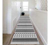 Luyckfrazy Runner Rug for Hallway Non Slip 1.5m 2m 2.5m 3m 3.5m 4m 5m 6m Extra Long Entryway Carpet Runners Washable Narrow Area Rugs for Hall Passage Stairs, Grey/Black (Size : 60×150cm/2ft×4.9ft)