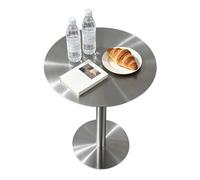 Luyckfrazy Small Round Table, Stainless Steel Cocktail Table, Kitchen Breakfast Desk, Easy to Clean for Home Kitchen, Breakfast Nook, Cafe, Bar & Cocktail Lounge(70x70x75cm)