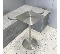 Luyckfrazy Square Bar Table, Outdoor Stainless Steel Dining Table Easy to Clean for Home Kitchen,Breakfast Nook,Cafe,Bar & Cocktail Lounge(50x50x105cm)