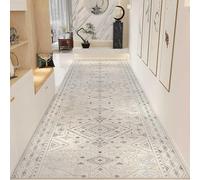 Luyckfrazy Vintage Runner Rugs for Hallway, 150cm 2m 250cm 3m 350cm 4m 5m 6m Long Floor Carpet Runner Rug for Living Room Corridor Entryway, Non Slip Washable Grey Area Rug(100×300cm/3.3ft×9.8ft)