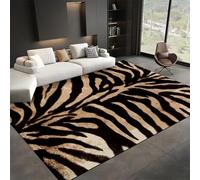 Luyemci Brown Animal Print Rugs for Indoor, 180x260cm, Tiger Print Kids Carpets, Thin Cozy Soft Shed Resistant Carpet, with Non Slip Backing Durable Washable Mat for Home Decor Laundryroom