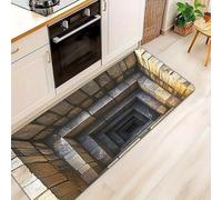 Luyemci Optical Illusions Runner Rugs for Hallway, 60x180cm, Stone Steps 3D Illusion Rugs for Living Room, Low Pile Dirty Resistan Carpet, Absorbent Shed Resistant Washable Area Rug for Bedside