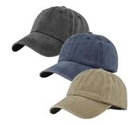 LUYIEDHA 3 Pack Baseball Caps Washed Cotton Baseball Cap Cotton Men's Vintage Hat Adjustment Hats for Golf Running Sports Outdoor Workouts Suitable for Men and Women Black