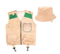 LUYIEDHA Kids Explorer Costume Set Kids Camouflage Cargo Vest & Hat Explorer Kit, Outdoor Adventure Role Play Set for Boys and Girls Ages 3-8