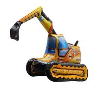 LUYIEDHA Large Digger Balloons, Construction Vehicle Balloons, Birthday Construction Decorations Boys, Big Digger Truck Foil Balloon, for Boys Birthday Party Decorations (A)