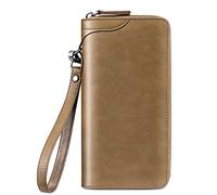 LUYILA Leather Men Clutch Purse Bag,Long Zipper Coin Handbag Multi Card Holder Purse Long Wallet Clutch (Color : Brown, Size : 20 * 2.5 * 10cm)