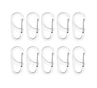 Luyismer 10Pcs Spring Clip For Outdoor Hiking Camping Fishing Stainless Steels Carabiner Rings Hook Buckle D Shape Keychains Climbing Clip