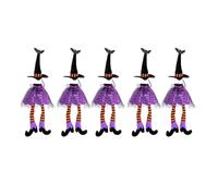 Luyismer 5pcs Charm Witch Hat Wine Bottle Dress Up Bottle Cover, Long Legs Pattern