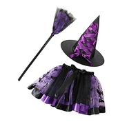 Luyismer Ladies Witch Ensembles For Halloween Party With Hat And Skirt Comfortable Wear