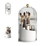 LUYJWZN Concealed Toothbrush Holder, 360 Rotating Waterproof Dustproof Toothpaste Holders, Toothbrush Organizer with Cover, For Toothbrushes Toothpaste Makeup Brus (White)