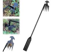 LUYJWZN Everglowly Weeder, Everglowly Garden Weed Pulling Tool Uprooting Weeding Tool, Stainless Steel Forged Weed Puller 4 Teeth Weed Puller Tool for Vegetable Garden Yard Planting (50cm/19.68in)
