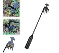 LUYJWZN Everglowly Weeder, Everglowly Garden Weed Pulling Tool Uprooting Weeding Tool, Stainless Steel Forged Weed Puller 4 Teeth Weed Puller Tool for Vegetable Garden Yard Planting (40cm/15.74in)