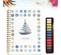 LUYJWZN Hugs Garden Watercolor Workbook, Beginner-Friendly Hugs Garden Watercolor, Watercolor Workbooks With 12 Colors Paint Set With Paint Brush, Gift For Teens (B)