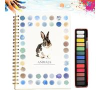 LUYJWZN Hugs Garden Watercolor Workbook, Beginner-Friendly Hugs Garden Watercolor, Watercolor Workbooks With 12 Colors Paint Set With Paint Brush, Gift For Teens (E)