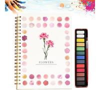 LUYJWZN Hugs Garden Watercolor Workbook, Beginner-Friendly Hugs Garden Watercolor, Watercolor Workbooks With 12 Colors Paint Set With Paint Brush, Gift For Teens (C)