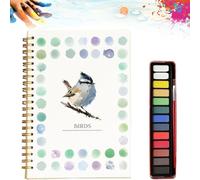 LUYJWZN Hugs Garden Watercolor Workbook, Beginner-Friendly Hugs Garden Watercolor, Watercolor Workbooks With 12 Colors Paint Set With Paint Brush, Gift For Teens (A)