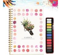 LUYJWZN Hugs Garden Watercolor Workbook, Beginner-Friendly Hugs Garden Watercolor, Watercolor Workbooks With 12 Colors Paint Set With Paint Brush, Gift For Teens (F)